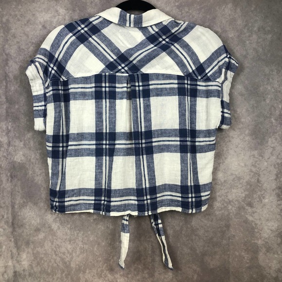 Rails Womens Sz S Amelie Tie Front Button Down Shirt in Lapis Coast Blue White - Picture 5 of 11
